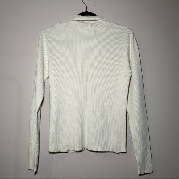 GAP 100% Cotton Ribbed Long SleeveTurtleneck Butter Yellow Sweater Size M - Picture 11 of 14